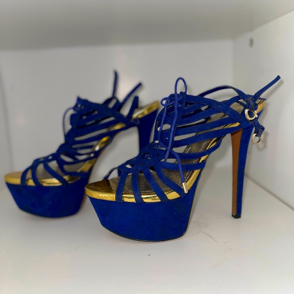 Wild Pair Blue and Gold Pumps/ Sandles